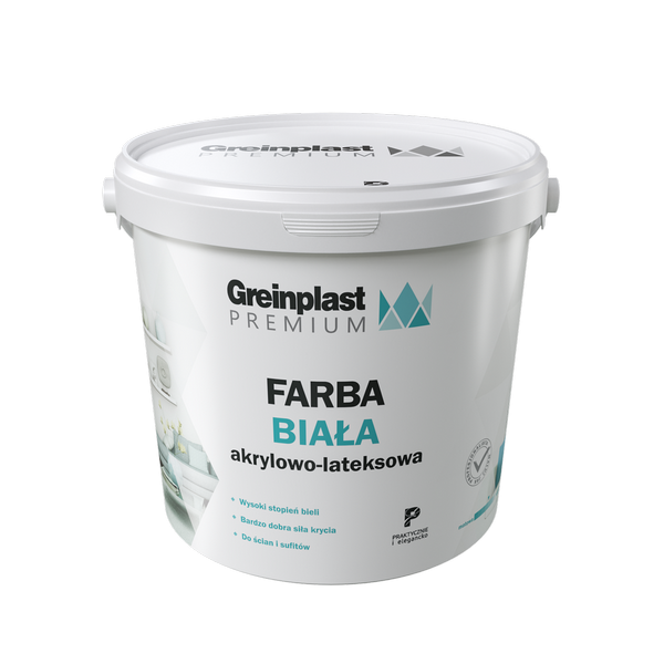 Greinplast Premium Farba biała 10L Akrylowo-Lateksowa